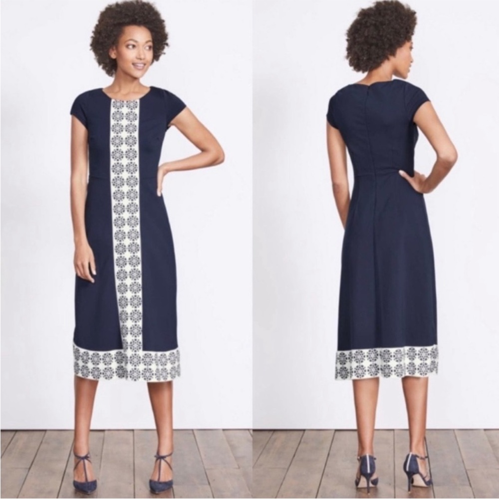 Boden Navy Frederica Ponte Midi Dress size 8